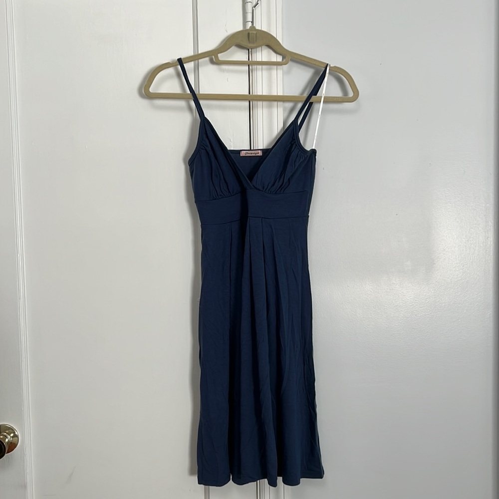 NWOT Papaya blue empire waist mini dress size small